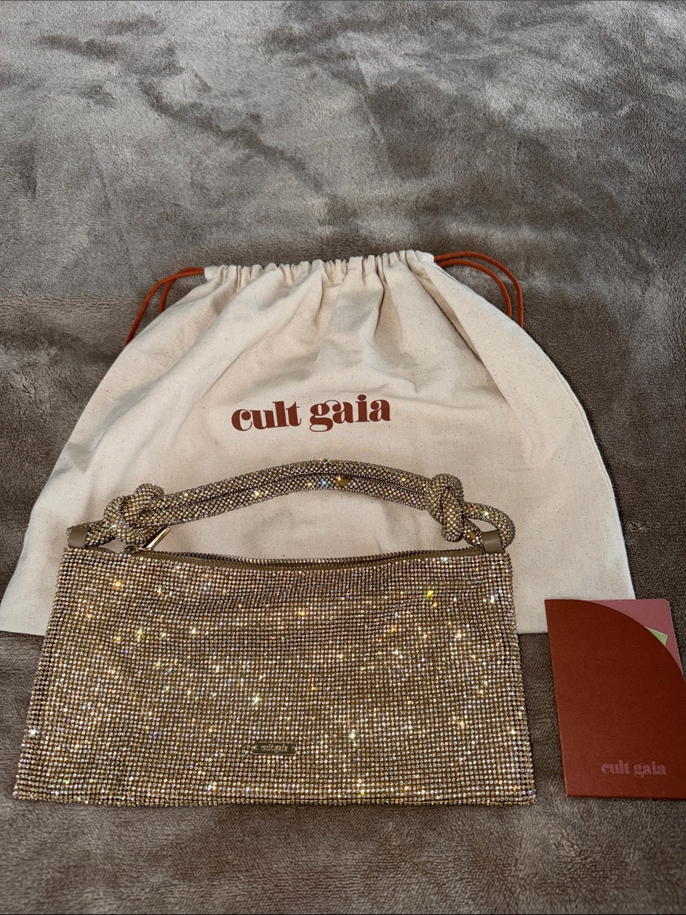 Cult Gaia gold beaded mini shoulder bag
